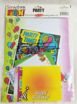 #ad Scrapbook Fun Page Kit PARTY Acid Free Memory Maker Bright Colors $13.95