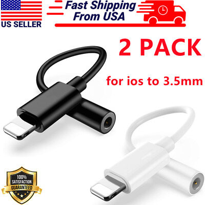 #ad For iPhone Headphone Adapter Jack 8 Pin to 3.5mm Headphone AUX Adapter Cord $4.75