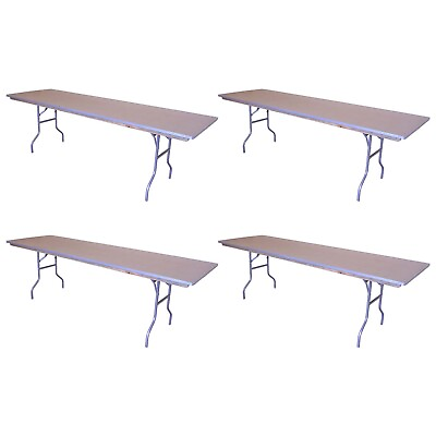 #ad 4 Rectangle 96in Wooden Folding Tables Dining Wedding Office Event Party Banquet $1599.99