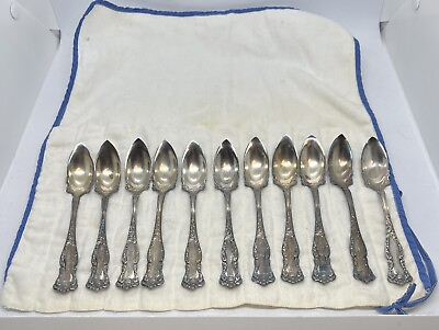 #ad ANTIQUE WM. ROGERS amp; SON AA SILVERPLATE OXFORD GRAPEFRUIT SPOON SET OF 11 $39.99