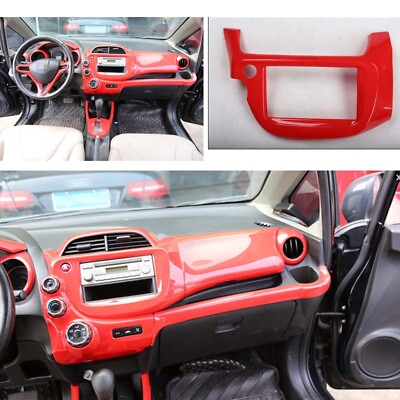 #ad 2008 2013 Panel Trim Middle Console Navigation 1PCS ABS Red For Honda Fit Jazz $56.18