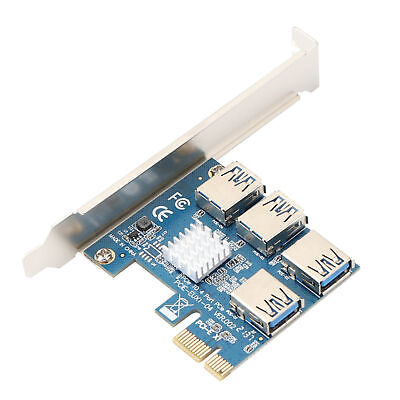 PCI E Express to 4 Port USB 3.0 Expansion Card Adapter 1 to 4 PCIE Splitter C3Z3 $13.06