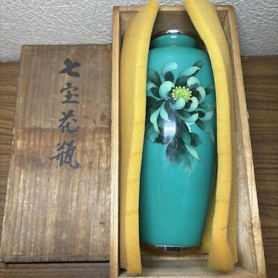 #ad Cloisonne Vase flower pattern 84 inch tall Pot Japanese $176.85
