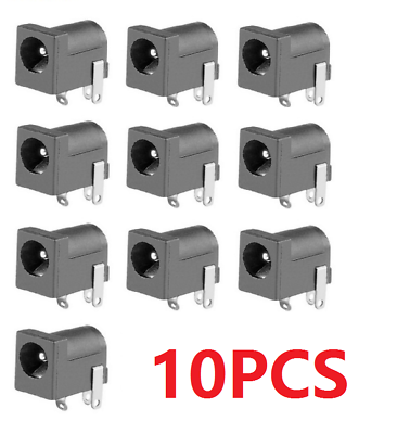 #ad 10pcs DC Power Jack Socket 2.1mm Barrel Type PCB Mount New $5.66