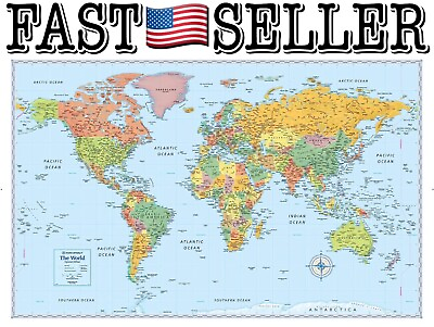 #ad Rand McNally Signature Edition World Political Wall Map – Paper Rolled 50 x 32quot; $17.77