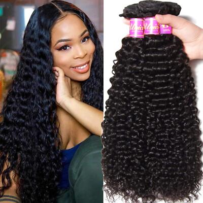 #ad UNice Brazilian Curly Virgin Hair Weaves 3 Bundles Human Hair Extensions Wefts $76.59