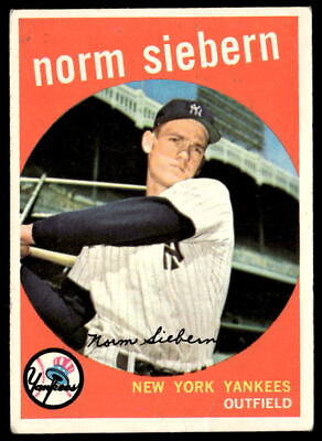 #ad 1959 Topps #308 Norm Siebern Baseball $3.50