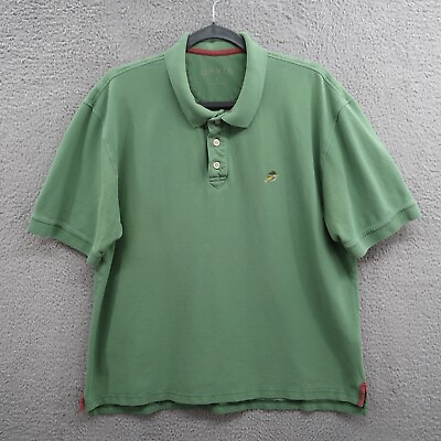 #ad Orvis Shirt Mens Large Green Polo Short Sleeve $10.61
