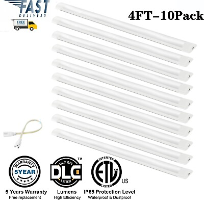 #ad 10 Pack 4FT LED Wraparound Light Flush Mount Warehouse Garage Shop Lights 44Watt $69.21