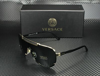 #ad VERSACE VE2140 100287 Black Dark Grey Men#x27;s Sunglasses 40 mm $137.70