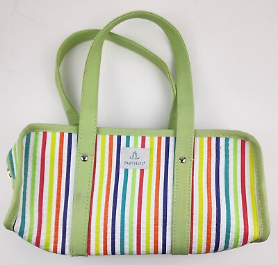 #ad Cute Multicolor Pastel Stripe Purse Bag Handbag Party Lite $9.99