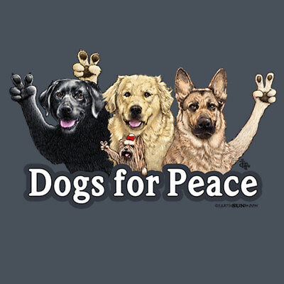 #ad Dog T shirt Dogs For Peace Small Medium Large XL 2XL Cotton NWT Short Sleeve New $22.22