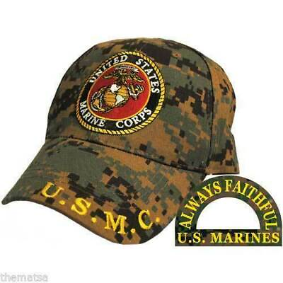 #ad U.S Military Marine Corps EGA Embroidered USMC Licensed CAMO Baseball Hat Cap $16.44