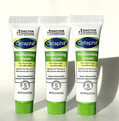 #ad 3 X Cetaphil Moisturizing Cream Very Dry Skin Travel Size 0.5 oz each $11.99