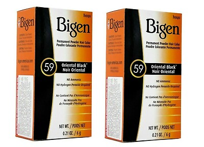 #ad Bigen 59 Permanent Powder Hair Color Oriental Black 2 PACK $13.49