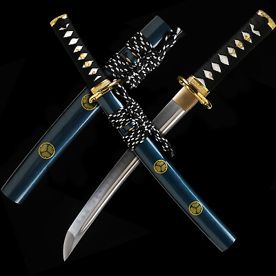 #ad Musashi Katana Clay Tempered T10 Steel Full Tang Samurai Short Sword 20#x27;#x27; Tanto $99.99