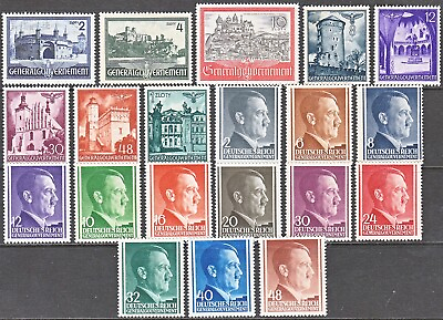 #ad Stamp Germany Poland General Gov#x27;t Year 1941 Mi 063 82 Set WWII War Krakow MNH $23.95