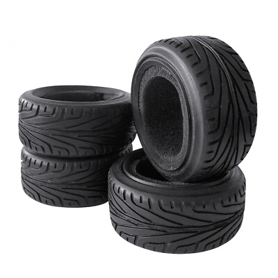 #ad 4x 1 10 RC On Road Cars Soft Rubber Tires Set With Foam 28mm 26mm Width $9.97