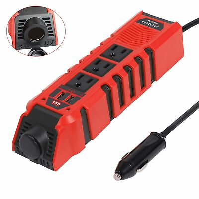 Neptune Power DC 12V To AC 110V Car Power Inverter 2 USB 3 Outlets Heat Protect $26.95