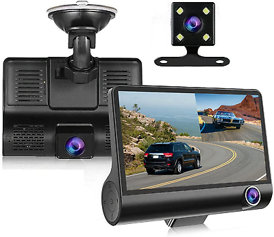 #ad iMountek Dash Cam 1296P 3 Lens Car Camera Front Inside Rear 4 in 1 G Sensor $40.99