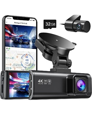 #ad REDTIGER F7NP 4K Dash Cam Front and RearBuilt In Wifi GPS 4K1080P Dual DashCam $150.00