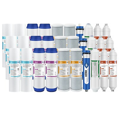 6 Stages pH Reverse Osmosis Water Filter Set w 36 50 75 100 150 GPD RO Membrane $105.29