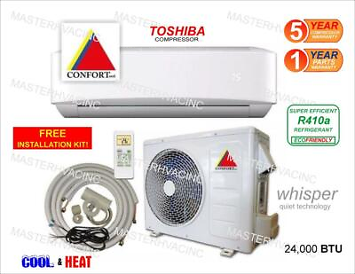 #ad 24000 BTU Ductless Air Conditioner Heat Pump Mini Split 220V 2 Ton With KIT $949.00