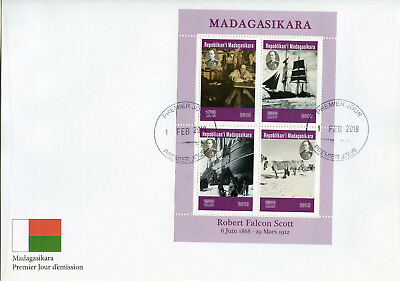 #ad Madagascar 2019 FDC Robert Falcon Scott 4v M S Cover Boats Ships Stamps GBP 13.75