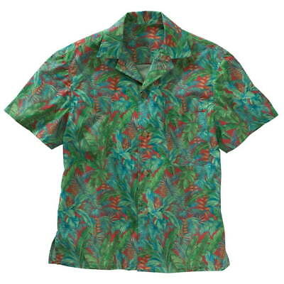 #ad NWT Tropical Leaf Camp Hawaiian Shirt Cotton Rich 3XL Red Floral $34.95