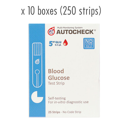 #ad 10 Boxes @25 Self Test Strips Autocheck ... $143.88