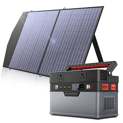 #ad 500W Solar Generator Portable Power Station amp; 18V 100W Foldable Solar Panel $400.66