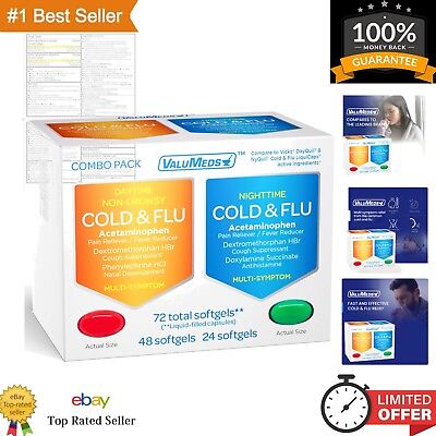 #ad Cold amp; Flu Multi Symptom Relief for Congestion Headache Sore Throat Aches ... $27.33