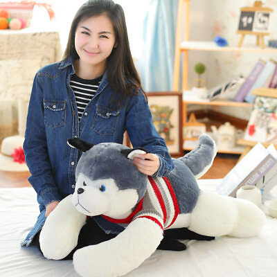 #ad New 50cm Big Stuffed Animal Plush Siberian Husky Dog Puppy Pillow Toy Doll Gift $29.75
