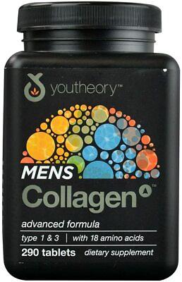 #ad Youtheory Collagen Mens Advanced 290 Tablets Gluten Free Exp. 03 2026 $20.99