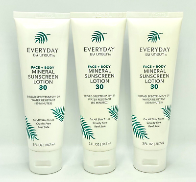 #ad Everyday by Unsun Face Body Mineral Sunscreen Lotion SPF 30 3 fl. oz. 3 Pack $29.99