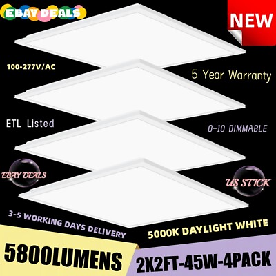 #ad 45W LED Ceiling Light 2x2ft Ultra Thin Flush Mount Kitchen Home Fixture Lamp NEW $117.00