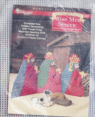 #ad Wise Men Screen The Needlecraft Shop Plastic Canvas Wisemen Bearing Gifts Kit $16.50