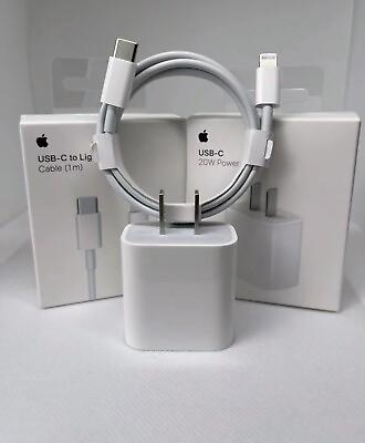 #ad OEM Original Genuine Apple iPhone Lightning Charger Cable 3ft 20W Power Adapter $15.89