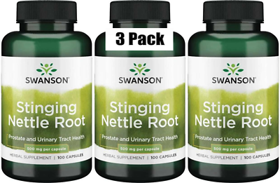 #ad 3 Pack Stinging Nettle Root Urtica Dioica 300 Capsules Prostate Urinary Tract $20.90