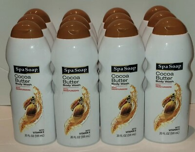 #ad Lot 12 Bottles Spa Soap 20 Oz Cocoa Butter With Vitamin E Moisturizing Body Wash $49.99