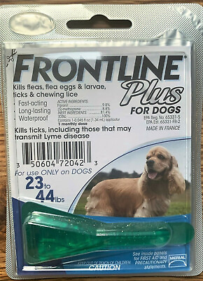 #ad Frontline Plus for Dogs 23 44 lb Fipronil kills fleas amp; ticks Single Dose $10.00