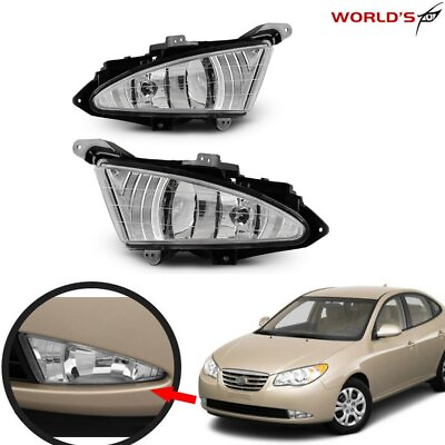 #ad For 07 10 Hyundai Elantra Front Pair Driver Fog Lights Bumper Lamps Clear $26.50