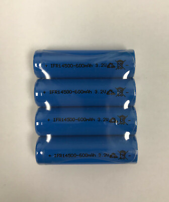 #ad Set of 4 8 12 16 20 Pc Size 600mAH 3.2V 14500 AA LiFePO4 Rechargeable Battery $35.00
