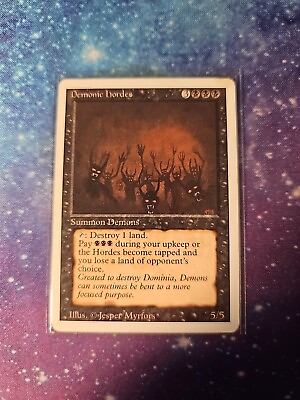 #ad 1x Single Demonic Hordes Revised Mod Played Black Rare Reserved List MAGIC CARD $6.50