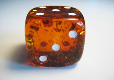 #ad 2 pcs Handmade Baltic pressed amber dice cubic decorations souvenir 28mm $30.00
