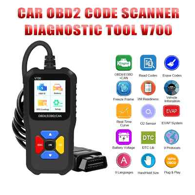 #ad New OBD2 Auto Full System Code Reader Scanner OBDII EOBD OBD Car Diagnostic Tool $65.26