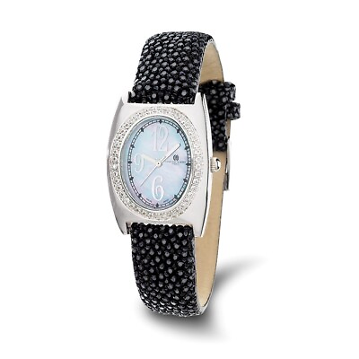 #ad Ladies Charles Hubert Black Stingray 0.75ctw Diamond 29x32mm Watch $1001.95