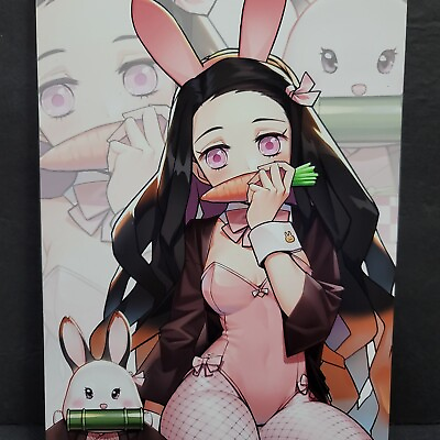 #ad Demon Slayer Nezuko Bunny Costume Anime Wall Photo Art Board Print 11.75 x 7.25 $21.24