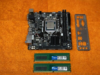 #ad GIGABYTE GA H110N MINI ITX MOTHERBOARD i7 6700K 4GHz CPU 16GB DDR4 RAM IO SHIELD $180.49