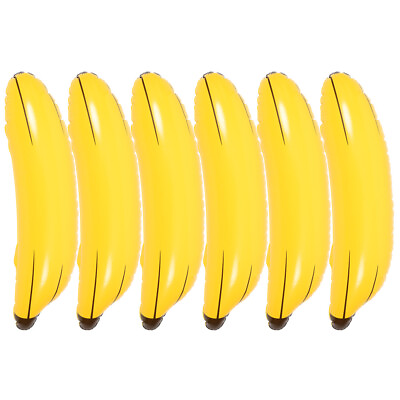 #ad 6 Pcs Inflatable Banana Props Pvc Child Float Plastic Giant $18.18